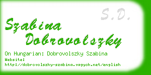 szabina dobrovolszky business card
